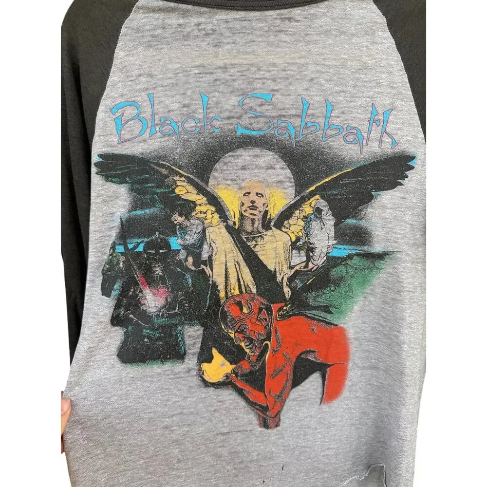 Vintage 1982 Black Sabbath World Tour Raglan Baseball Shirt Single Stitch 80s M